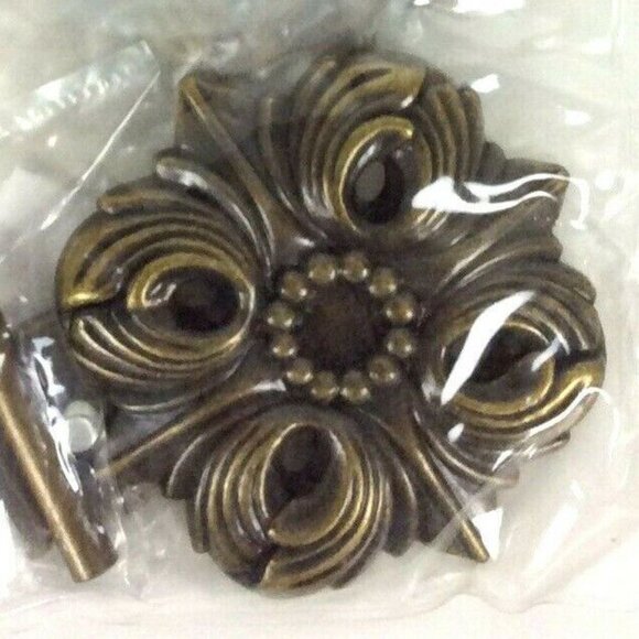 Iron Designs Paris Tie Backs Curtain Holdbacks Set Of 2 Antique Brass 4.5 inch - Picture 2 of 3